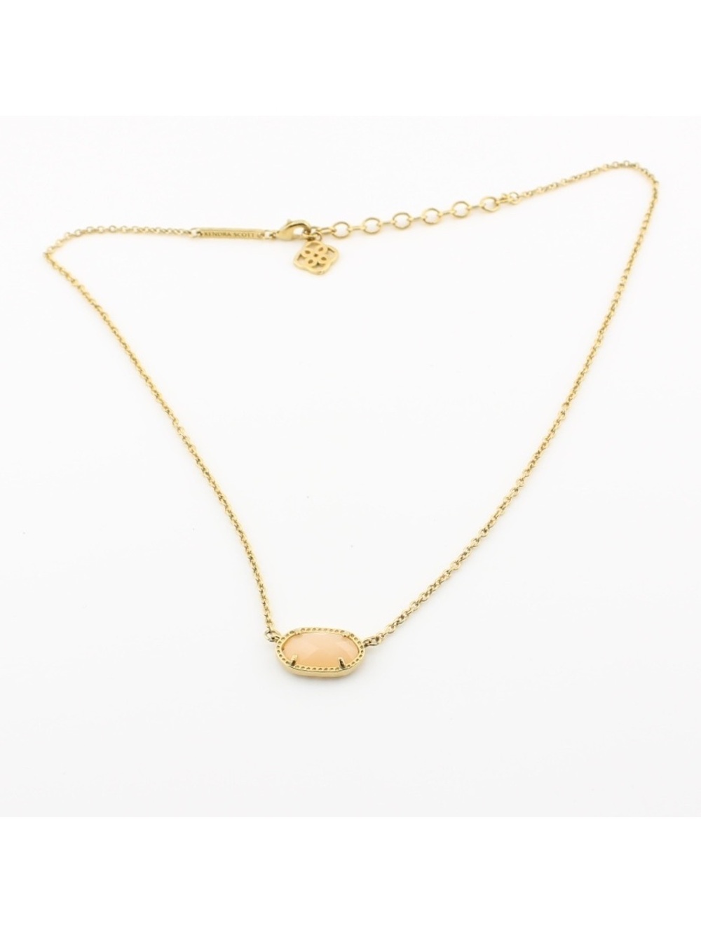 Kendra Scott Elisa Gold Tone Peach Pendant Necklace
